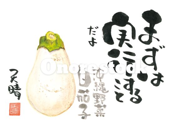 沖縄野菜 白茄子　まずは実行することだよ　天晴