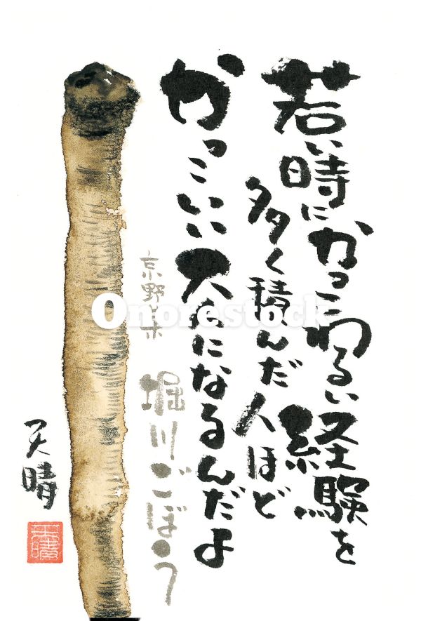 京野菜 堀川ごぼう　若い時にかっこわるい経験を多く積んだ人ほどかっこいい大人になるんだよ　天晴