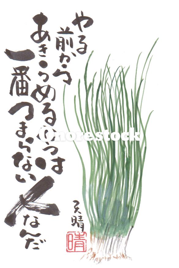 ねぎ　やる前からあきらめるやつは一番つまらない人なんだ　天晴